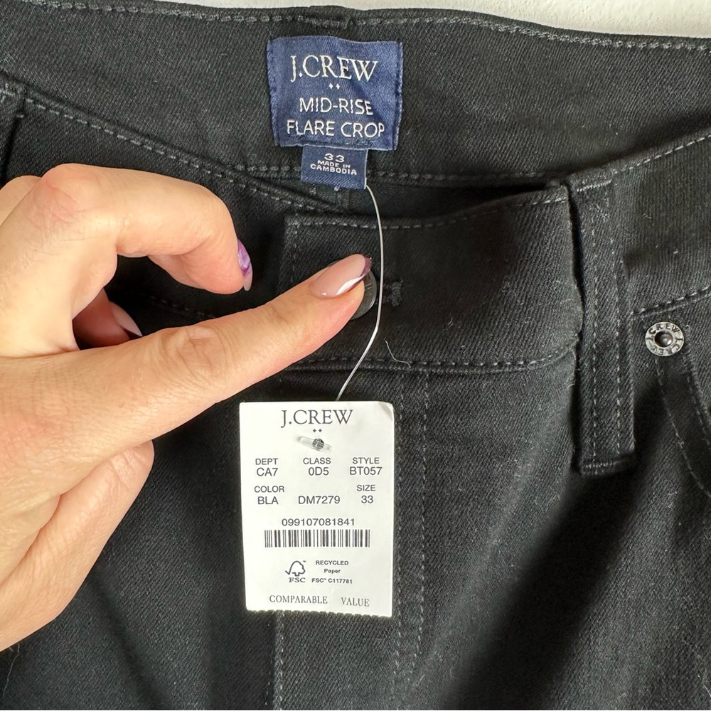 NWT J. Crew Factory Flare crop black jean in all-day stretch - Picture 6 of 7